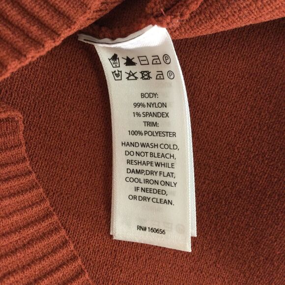 Bailey/44 Womens Rust Ruffle Sleeved Ribbed Knit Blouse Top Rust Size Medium - Picture 9 of 10